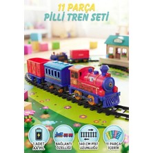 Farbu Oyuncak 11 Parça Pilli Tren Seti 140 cm Ray Uzunluğu Kolay Kurulumlu Eğitici ve Eğlenceli Oyuncak Tren
