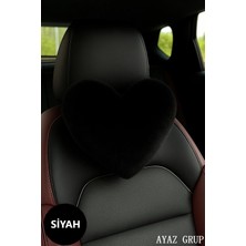 Lüks Siyah 1 Adet Kalp Şekilli Oto Boyun Yastığı Hediyelik – Yumuşacık Konfor & Kalite
