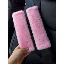 2 Adet Pembe Emniyet Kemeri Kılıfı - Emniyet Kemeri Aksesuarı - Kemer Pedi Araba Aksesuarı