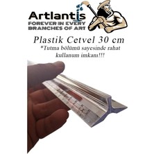 Cetvel 30 cm Plastik Şeffaf 1 Adet Tribli Desimetre Okul Sınıf Öğrenci Tutumu Kolay Cetvel 30 cm