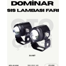OtoÇizgi Dominar Uyumlu 2\'li Set Aotrom Shooter Beyaz Sarı Mini 30W Motosiklet Sis Lambası Farı