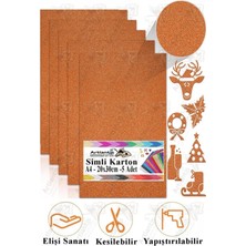 Simli Karton A4 20X30 cm 5 Li 1 Paket Simli Fon Kartonu Parıltılı Kağıt Anasınıfı Kreş Etkinlik Proj