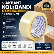 (1 Adet) Profesyonel Şeffaf Koli Bandı 45 mm x 40 Metre Akrilik Paketleme Bandı Yapışkan