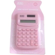 Pembe Renk Hesap Makinesi Güneş Enerjili ve Pilli 8 Haneli Küçük Hesap Makinesi (Ebat: 10CM x 6,1cm)