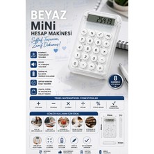 Şeffaf Mini Hesap Makinesi 8 Haneli LCD Ekran Cep Boy Taşınabilir Hesap Makinesi Ofis Okul Masaüstü