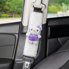 Kitty Emniyet Kemeri Kılıfı - Oto Emniyet Kemeri Omuz Koruyucu - Araç Emniyet Kemeri Aksesuarı 1 Adet Mor