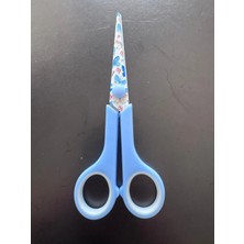 Makas Kelebek Desenli Mavi Makas Şık Ofis Ev Makas Küçük Boy 16 cm 1 Adet Çiçekli Makas