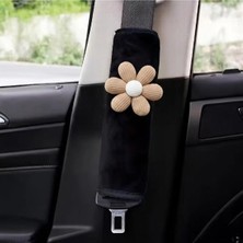 Sweet Petals Emniyet Kemeri Kılıfı - Araba Konforlu Emniyet Kemeri Aksesuarı 1 Adet Bej