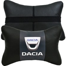 Dacıa Oto Boyun Yastığı 2 Adet Silinebilir Baskılı Ortopedik Boncuk Elyaf Dolgulu