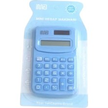 Mavi Renk Hesap Makinesi Güneş Enerjili ve Pilli 8 Haneli Küçük Hesap Makinesi (Ebat: 10CM x 6,1cm)