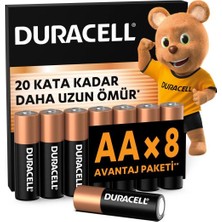 DURACELL BASIC AA Alkalin Kalem Pil (8'li Paket) – 1,5V
