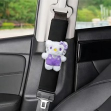 Kitty Emniyet Kemeri Kılıfı - Oto Emniyet Kemeri Omuz Koruyucu - Araç Emniyet Kemeri Aksesuarı 1 Adet Mor