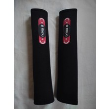 B Rh+ Baskılı Siyah Araç Emniyet Koltuk Kemer Kılıfı 26 cm 2 Adet (Düz Yumuşak Kumaş)