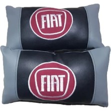 Fiat Gri Lüks Nakışlı Deri Boyun Yastığı