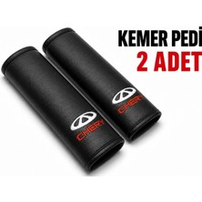 Uyumlu Nakışlı Deri Kemer Pedi 2 Adet – Siyah Düz Desen Emniyet Kemeri Koruyucu
