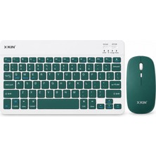 Xkin Bluetooth Kablosuz Klavye Mouse Seti, Type-C Şarjlı Sessiz Ince Klavye ve 3 Kademeli Dpı Mouse, Tablet Laptop Pc Ios Android Uyumlu, KB01