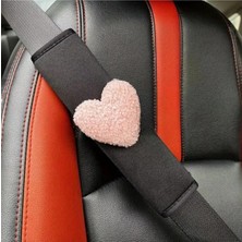 1 Adet Teddy Kalp Pembe Emniyet Kemeri Kılıfı - Araç Koltuk Emniyet Kemeri Kılıfı - Omuz Koruyucu