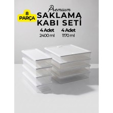 Rika Garden 8 Parça Freshbox Saklama Kabı Seti - Mikrodalga ve Difrize Uyumlu (4X2400 ml + 4X1170 Ml)