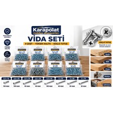 Karapolat Sunta Vidası Seti En Çok Ihtiyaç Duyulan Ölçüler 700 Adet Vida (18MM-70MM Uzunluk) 3-4-5mm Çap