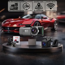 Mioji G300 Plus 4K GPS G-Sensör Gece Görüşü Wifi Arka-Ön Araç Içi Kamera