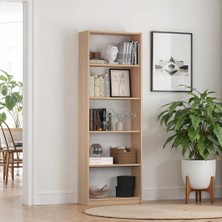 Adore Mobilya Adore Sonoma Renkli 5 Raflı Kitaplık Melamin Malzeme ile 182x64x26 cm Klasik Tasarım