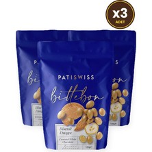 Patiswiss Muz Aromalı Karamelli Beyaz Çikolatalı Bisküvi Draje 120G x 3 Adet