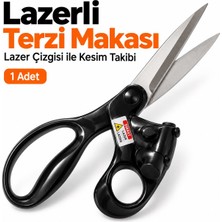 Trendhane Lazer Çizgi Kılavuzlu Terzi Makası – Kumaş ve Kağıt Kesimi Için, Siyah Saplı, 1 Adet