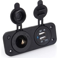Autoline Çift USB Araç Şarj Soketi 2.1A/1A - 12 V Suya Karşı Koruma Kapağı ve 10.5x4.5 cm Boyut