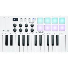 M-Vave Smk-25 25 Tuşlu Kablosuz Şarjlı Mıdı Klavye (Beyaz)