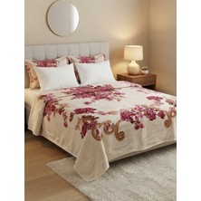 F.ACAR Home Collection Çift Kişilik Çiçek Desenli Battaniye (180X220 Cm)