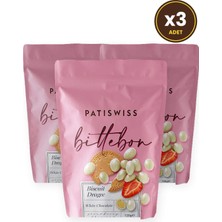 Patiswiss Çilek Aromalı Beyaz Çikolatalı Bisküvi Draje 120G x 3 Adet