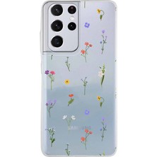 TechTree Samsung Galaxy S21 Ultra Uyumlu Minik Kır Çiçekleri Baskılı Silikon Kılıf