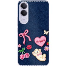 TechTree Vivo V70 Fe Uyumlu Bebek Kız Jean Kot Baskılı Silikon Kılıf