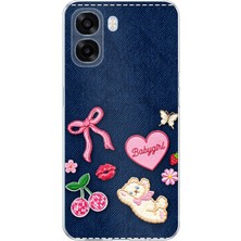 TechTree Oppo A6T - A6X Uyumlu Bebek Kız Jean Kot Baskılı Silikon Kılıf