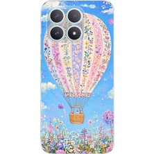 TechTree Poco F8 Pro Uyumlu Çiçek Desenli Uçan Balon Baskılı Silikon Kılıf