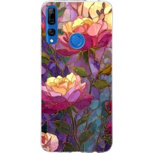 TechTree Honor 9x Uyumlu Renkli Mozaik Gül Tasarımlı Baskılı Silikon Kılıf
