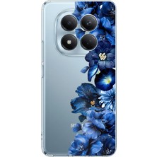 TechTree Redmi Note 15 Pro 4g Uyumlu Royal Blue Şakayık Çiçek Demeti Baskılı Silikon Kılıf