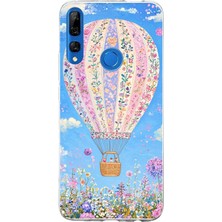 TechTree Honor 9x Uyumlu Çiçek Desenli Uçan Balon Baskılı Silikon Kılıf
