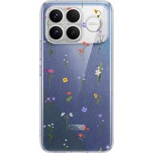 TechTree Poco F8 Ultra Uyumlu Minik Kır Çiçekleri Baskılı Silikon Kılıf