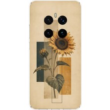 TechTree Honor Magic 7 Pro Uyumlu Vintage Botanik Ayçiçeği Desenli Baskılı Silikon Kılıf