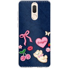 TechTree Huawei Mate 10 Lite Uyumlu Bebek Kız Jean Kot Baskılı Silikon Kılıf