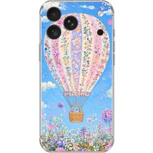 TechTree iPhone 18 Pro Uyumlu Çiçek Desenli Uçan Balon Baskılı Silikon Kılıf