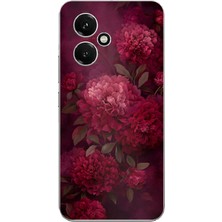 TechTree Honor 400 Uyumlu Vişne Renk Vintage Çiçek Desenli Baskılı Silikon Kılıf