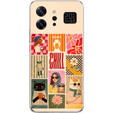 TechTree Infinix Note 60 Ultra Uyumlu Cool Chill Krem Pop Art Kolaj Baskılı Silikon Kılıf