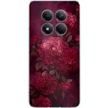 TechTree Redmi Note 15 Pro 4g Uyumlu Vişne Renk Vintage Çiçek Desenli Baskılı Silikon Kılıf