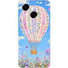 TechTree Tecno Spark Go 1 Uyumlu Çiçek Desenli Uçan Balon Baskılı Silikon Kılıf