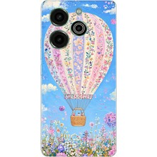 TechTree Tecno Pova 6 Pro Uyumlu Çiçek Desenli Uçan Balon Baskılı Silikon Kılıf