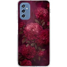 TechTree Samsung Galaxy M52 Uyumlu Vişne Renk Vintage Çiçek Desenli Baskılı Silikon Kılıf