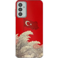 TechTree Samsung Galaxy M13-M23 Uyumlu Ay Yıldız Türk Dalgası Baskılı Silikon Kılıf