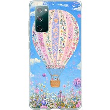 TechTree Samsung Galaxy S20 Fe Uyumlu Çiçek Desenli Uçan Balon Baskılı Silikon Kılıf